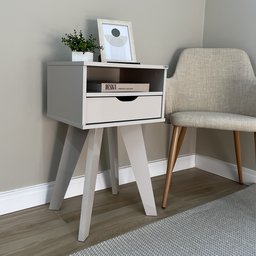 Mesa Lateral de Apoio com Gaveta Pés Retrô Vip Artely - 17