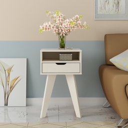 Mesa Lateral de Apoio com Gaveta Pés Retrô Vip Artely - 2