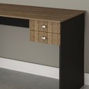 Ver imagem 5 de Escrivaninha Mesa Escritorio 2 Gavetas Me4165 Nogal Preto Tecno Mobili