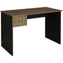 Ver imagem 1 de Escrivaninha Mesa Escritorio 2 Gavetas Me4165 Nogal Preto Tecno Mobili