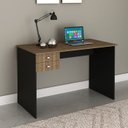 Ver imagem 7 de Escrivaninha Mesa Escritorio 2 Gavetas Me4165 Nogal Preto Tecno Mobili