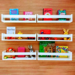 Kit 3 Prateleiras Revisteiro para Livros Infantis 40x12x11,5cm - 3