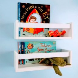 Kit 3 Prateleiras Revisteiro para Livros Infantis 40x12x11,5cm - 2
