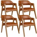 Ver imagem 1 de Kit 04 Cadeiras para Sala de Jantar e Estar Living Estofada Suran L02 Couríssimo Camel - Lyam Lyam D