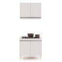 Ver imagem 3 de Kit Armário Aéreo e Balcão para Cooktop de Cozinha 02 Portas Diana Branco 80 cm - D’Rossi
