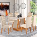 Ver imagem 1 de Mesa de Jantar 6 Lugares Dallas Mel/blonde/nude - Viero Móveis
