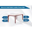 Ver imagem 2 de Conjunto: Mesa de Cozinha Londrina C/ Tampo Madeirado C/ Vidro Canto Curvo 180x90cm e 6 Cadeiras