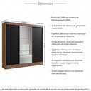 Ver imagem 3 de Guarda-Roupa Casal com Espelhos 3 Portas de Correr 4 Gavetas Multimóveis