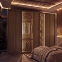 Ver imagem 4 de Guarda Roupas Casal 270cm Seringal c/LED CabeCasa MadeiraOriginals Marrom/Nogal