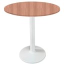 Ver imagem 1 de Mesa Zeta Ferro Branco 75 Cm (alt) Disco Redondo Tampo Mdp Redondo 60 Cm Larg X 2,5 Cm (alt) Noce
