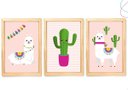 Ver imagem 1 de 3 Quadros Decorativos Infantil - Lhama com Moldura e Vidro:pinus