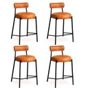 Ver imagem 1 de Banqueta Cozinha Média com Encosto Industrial Preto Kit 4 Londres Pu Whisky D03 - D'Rossi