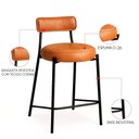 Ver imagem 3 de Banqueta Cozinha Média com Encosto Industrial Preto Kit 4 Londres Pu Whisky D03 - D'Rossi