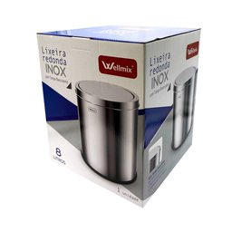 Lixeira Basculante Multiuso Inox 08 Litros - 2