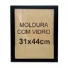 Moldura Quadro Com Vidro 31x44cm SKJ Quadros:Preto - 1