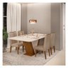 Mesa de Jantar Rute Freijó Off White com 4 Cadeiras Yasmin Freijó Veludo Kraft - Dj Móveis - 4
