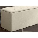 Ver imagem 2 de Calçadeira Baú 160 cm Paris - JS Móveis - Suede Amassado Bege