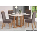 Ver mais imagens de Conjunto: Mesa Sala Jantar Natalí C/ Tampo Madeirado C/ Vidro Reto 120x80cm e 4 Cadeiras Bella