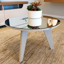 Mesa de Centro Tampo com Espelho Pés em MDF Espanha - 12