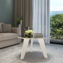 Mesa de Centro Tampo com Espelho Pés em MDF Espanha - 14