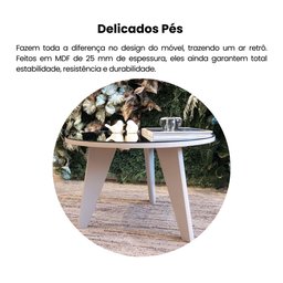 Mesa de Centro Tampo com Espelho Pés em MDF Espanha - 6