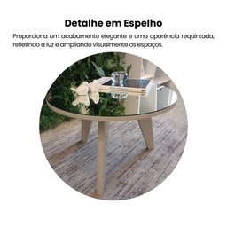 Mesa de Centro Tampo com Espelho Pés em MDF Espanha - 7