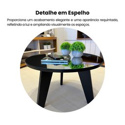 Mesa de Centro Tampo com Espelho Pés em MDF Espanha - 6