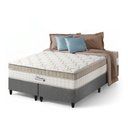 Ver imagem 1 de Cama Box Queen Cinza + Colchão Molas Ensacadas Pillow In Zidi Houston 158x198x65cm