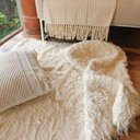 Ver imagem 7 de Tapete Artesanal Algodão Cru Beira Cama Peludo Plush 100 x 150
