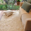 Ver imagem 5 de Tapete Artesanal Algodão Cru Beira Cama Peludo Plush 100 x 150