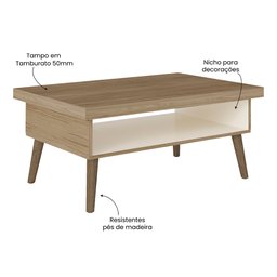 Mesa de Centro com Tampo em Tamburato 50cm Lucca - 5