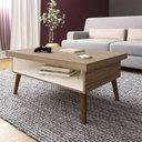Ver imagem 1 de Mesa de Centro com Tampo em Tamburato 50cm Lucca Bege