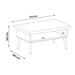 Mesa de Centro com Tampo em Tamburato 50cm Lucca - 4