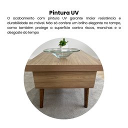 Mesa de Centro com Tampo em Tamburato 50cm Lucca - 6