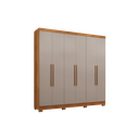 Ver imagem 1 de Roupeiro Salleto Coliseu 6 Portas C/ Pés (cinamomo /off)