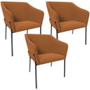 Ver imagem 1 de Kit 3 Cadeiras para Sala de Jantar Estar Living Olívia L02 Bouclê Terracota - Lyam Decor