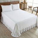 Ver imagem 4 de Kit Cobre Leito Turin Casal Micropercal 400 Fios Colcha com Babado Liso 3 Peças Branco