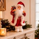 Ver imagem 4 de Boneco Papai Noel Decoração Saco Presentes Tradicional 45cm
