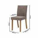 Ver imagem 4 de Conjunto Sala de Jantar Mesa Manu 120cm Tampo MDF e Vidro Canto Arredondado 4 Cadeiras Lily