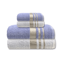 Ver imagem 1 de Jogo de Toalha 4 Peças - Felpuda - Toscana - 100% Algodão - Margex Cor: Lilás / Branco