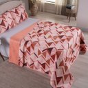 Ver imagem 1 de Kit Colcha Cobre Leito Casal 3 Peças Matelado Dupla Face Salmão