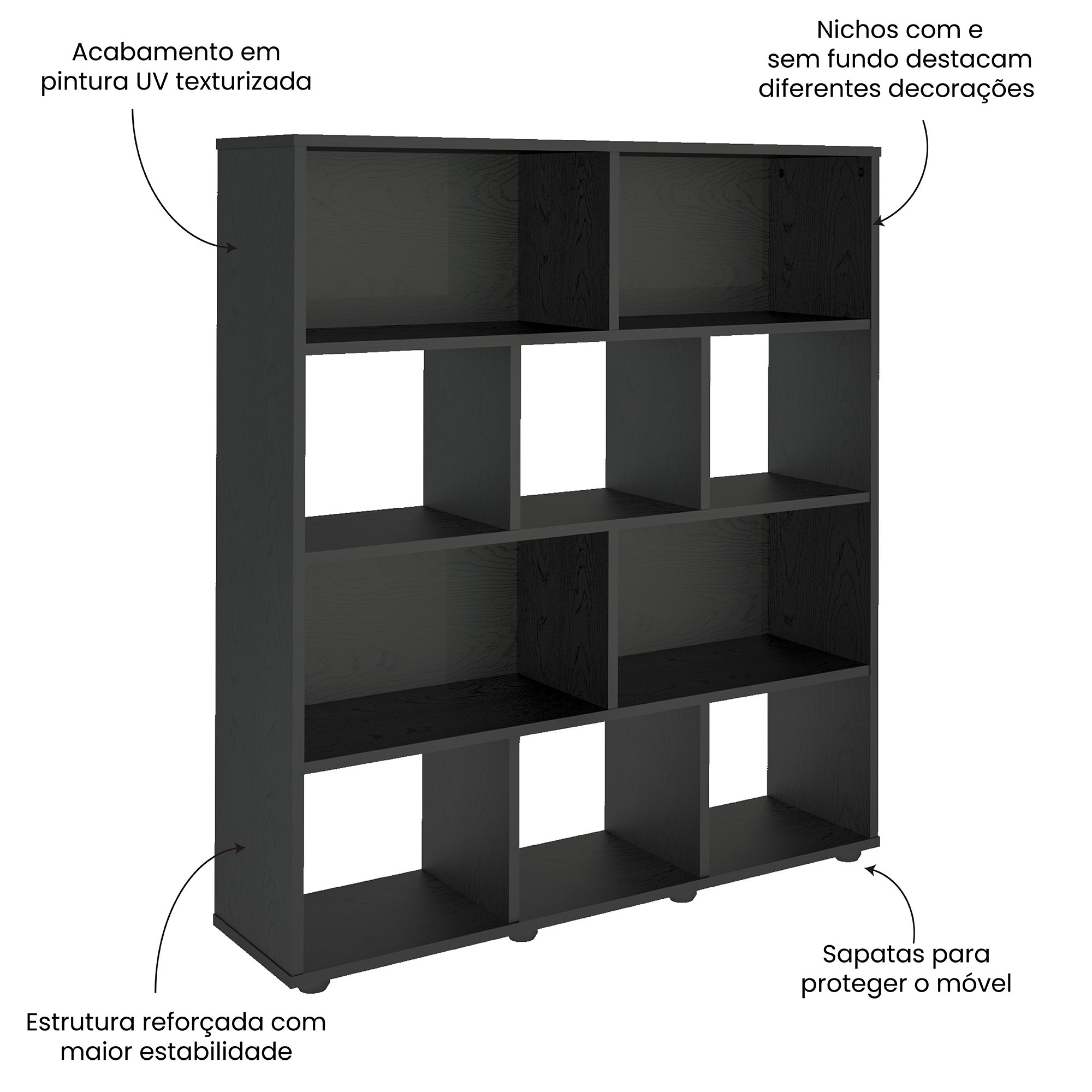 Estante para Livros com 10 Nichos Book - 5