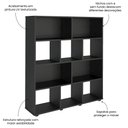 Ver imagem 5 de Estante de Livros 91CMX109CM 10 Nichos Book Preto