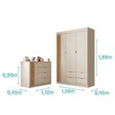 Ver imagem 7 de Jogo de Quarto Infantil Ayla com Guarda Roupa e Cômoda Off White Acetinado - Phoenix Baby