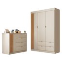 Ver imagem 1 de Jogo de Quarto Infantil Ayla com Guarda Roupa e Cômoda Off White Acetinado - Phoenix Baby