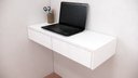 Ver imagem 1 de Bancada 2 Gaveta 100% Mdf Suspensa - Envio Montado:Branco/Fosco