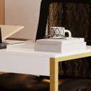 Ver imagem 2 de Mesa Escrivaninha Industrial Desk 90 Color Branco Dourado
