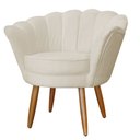 Ver imagem 2 de Kit Namoradeira e 1 Poltrona Pétala Decorativa Veludo Bege - Montanaris Decor