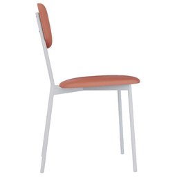 Kit 04 Cadeira para Sala de Jantar Village Branco C01 Courino Terra Rosê - Lyam Decor - 6