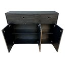 Ver imagem 3 de Buffet Industrial de Ferro e Madeira na Cor Preta com 3 Portas e 2 Gavetas